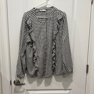 Black and White Checkered Women's Top